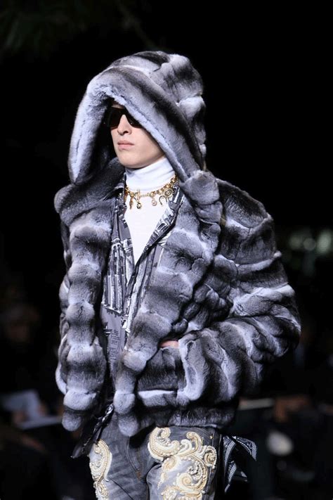 versace coat with fur